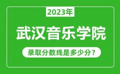 武汉音乐学院2023年录取分数线是多少分（含2021-2022历年）