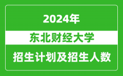 东北财经大学2024年在江苏的招生计划及招生人数