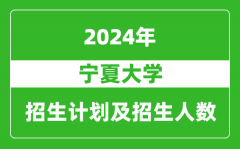 宁夏大学2024年在江苏的招生计划及招生人数