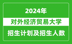 对外经济贸易大学2024年在江苏的招生计划及招生人数