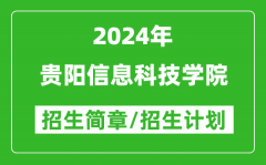 贵阳信息科技学院2024年高考招生简章及各省招生计划人数