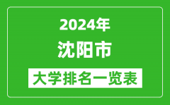 2024年沈阳市大学排名一览表（45所）