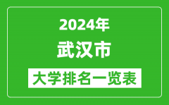 2024年武汉市大学排名一览表（83所）