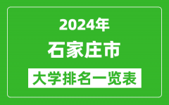 2024年石家庄市大学排名一览表（44所）